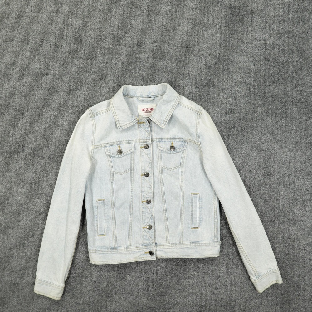 Mossimo Supply Co Jacket Womens Medium Blue Denim Light Wash Button Front